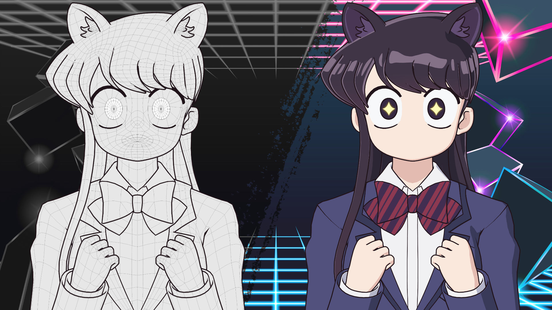 Komi Shouko - Komi Cant Communicate - 3D Model Blender Low-poly 3D model_18