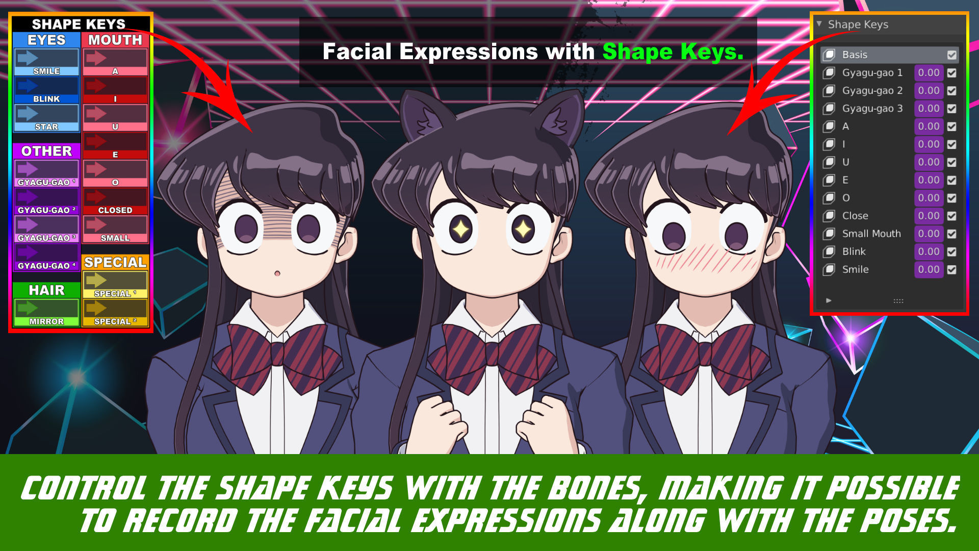 Komi Shouko - Komi Cant Communicate - 3D Model Blender Low-poly 3D model_6