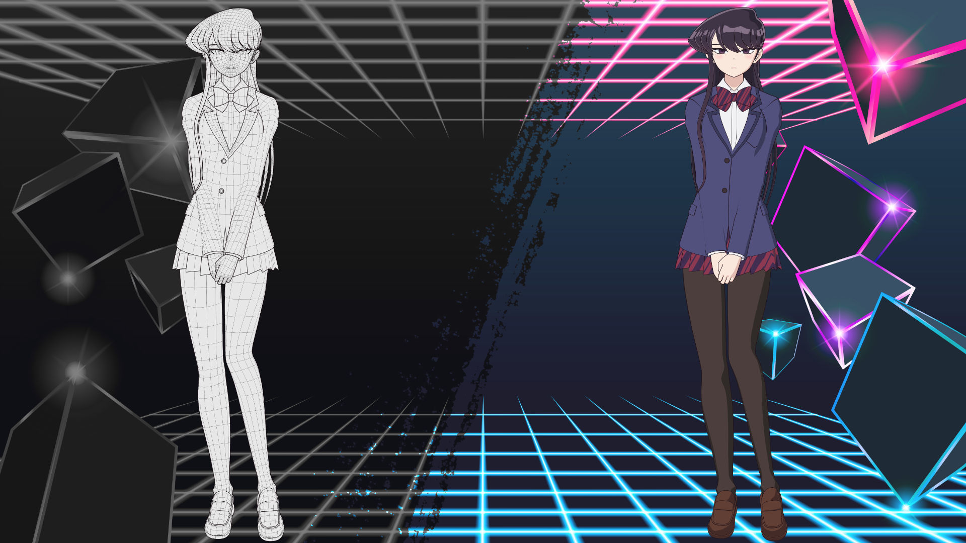 Komi Shouko - Komi Cant Communicate - 3D Model Blender Low-poly 3D model_8