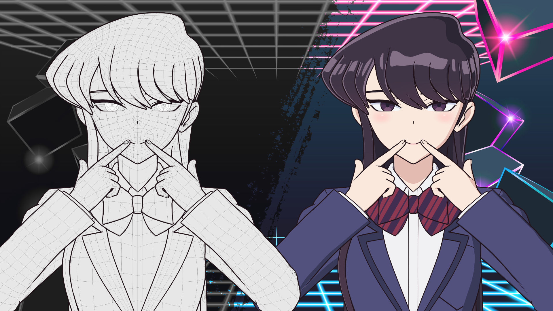 Komi Shouko - Komi Cant Communicate - 3D Model Blender Low-poly 3D model_16