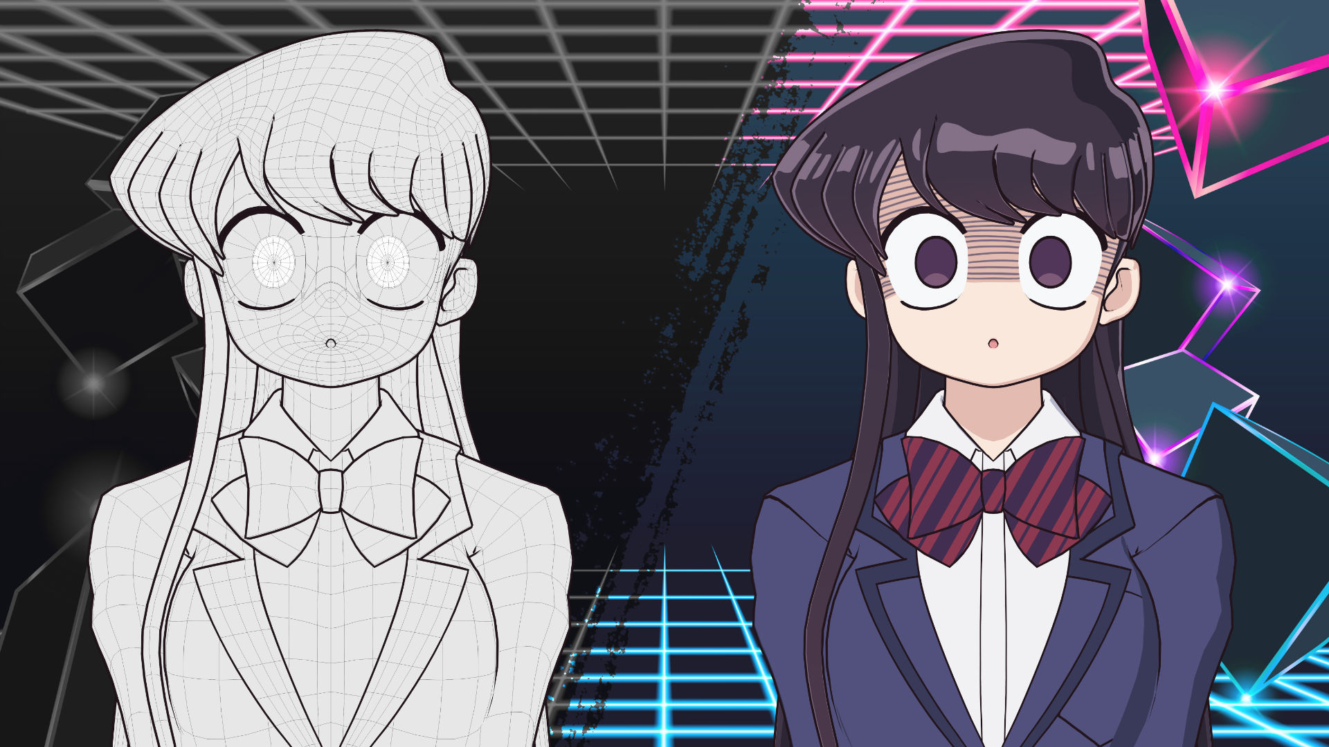 Komi Shouko - Komi Cant Communicate - 3D Model Blender Low-poly 3D model_19