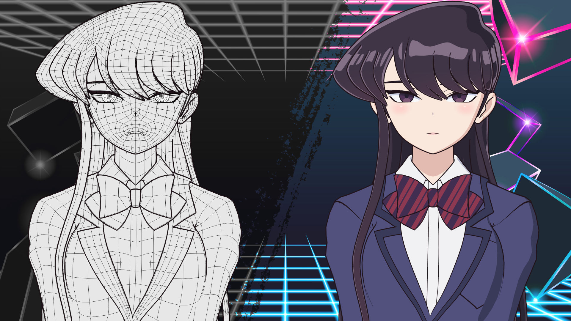 Komi Shouko - Komi Cant Communicate - 3D Model Blender Low-poly 3D model_15