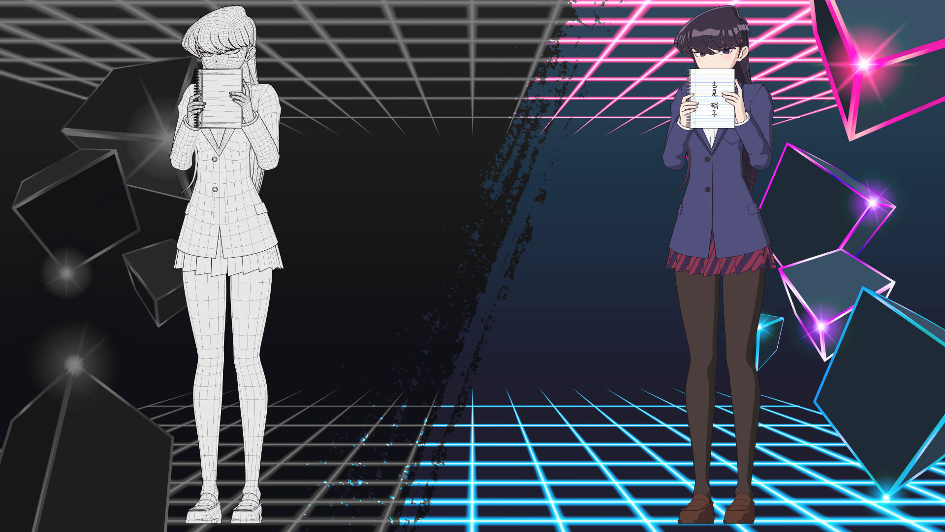Komi Shouko - Komi Cant Communicate - 3D Model Blender Low-poly 3D model_9