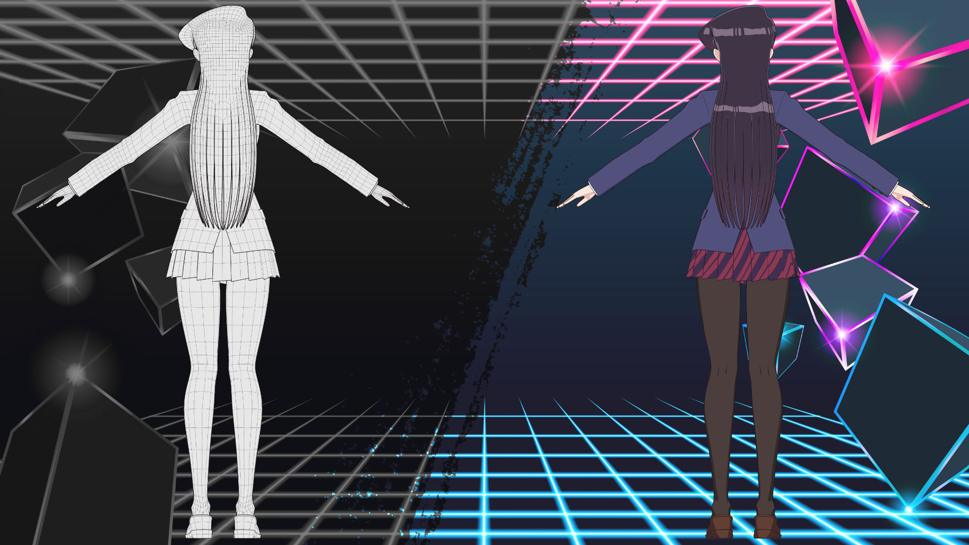 Komi Shouko - Komi Cant Communicate - 3D Model Blender Low-poly 3D model_13