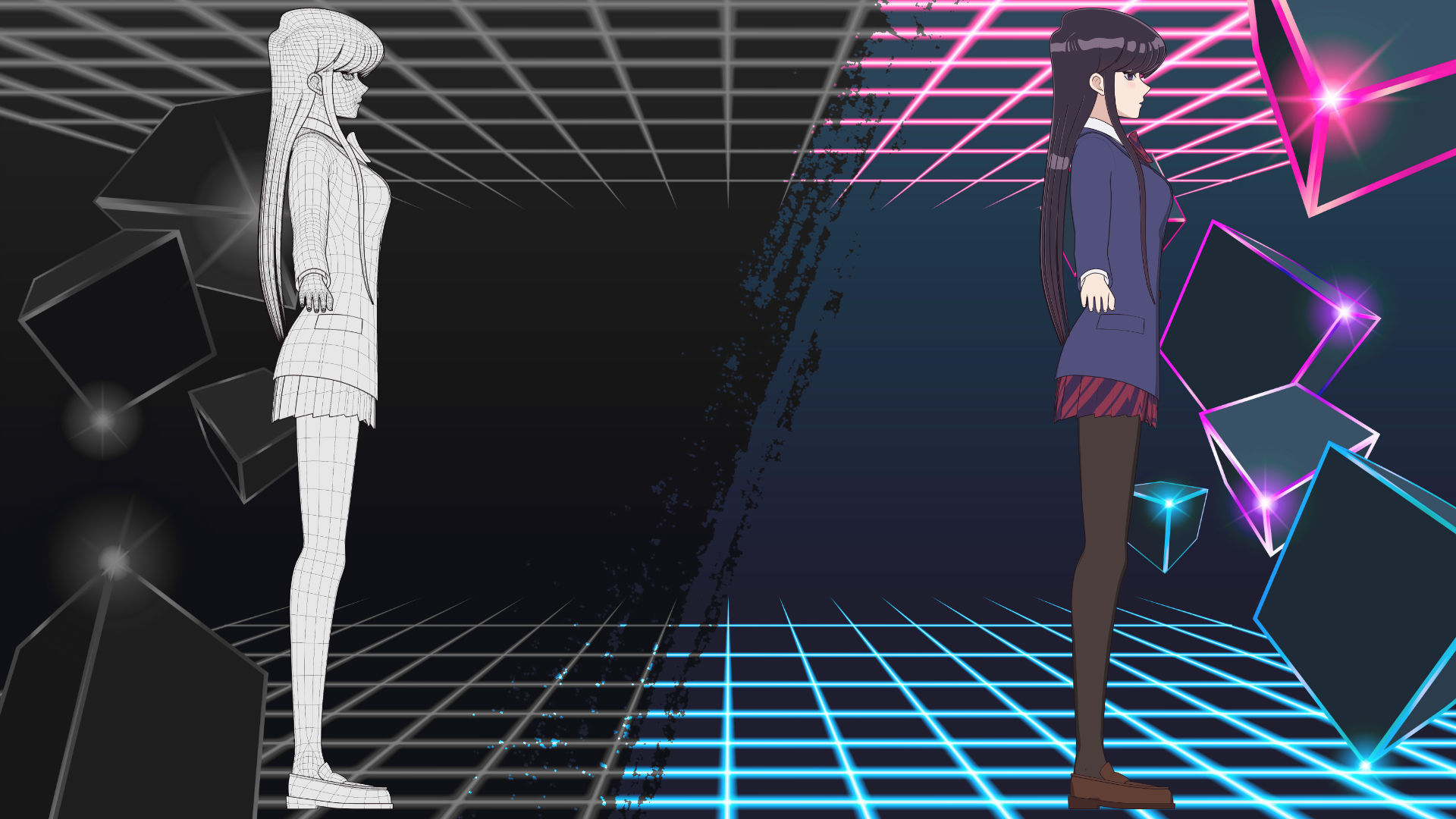 Komi Shouko - Komi Cant Communicate - 3D Model Blender Low-poly 3D model_12