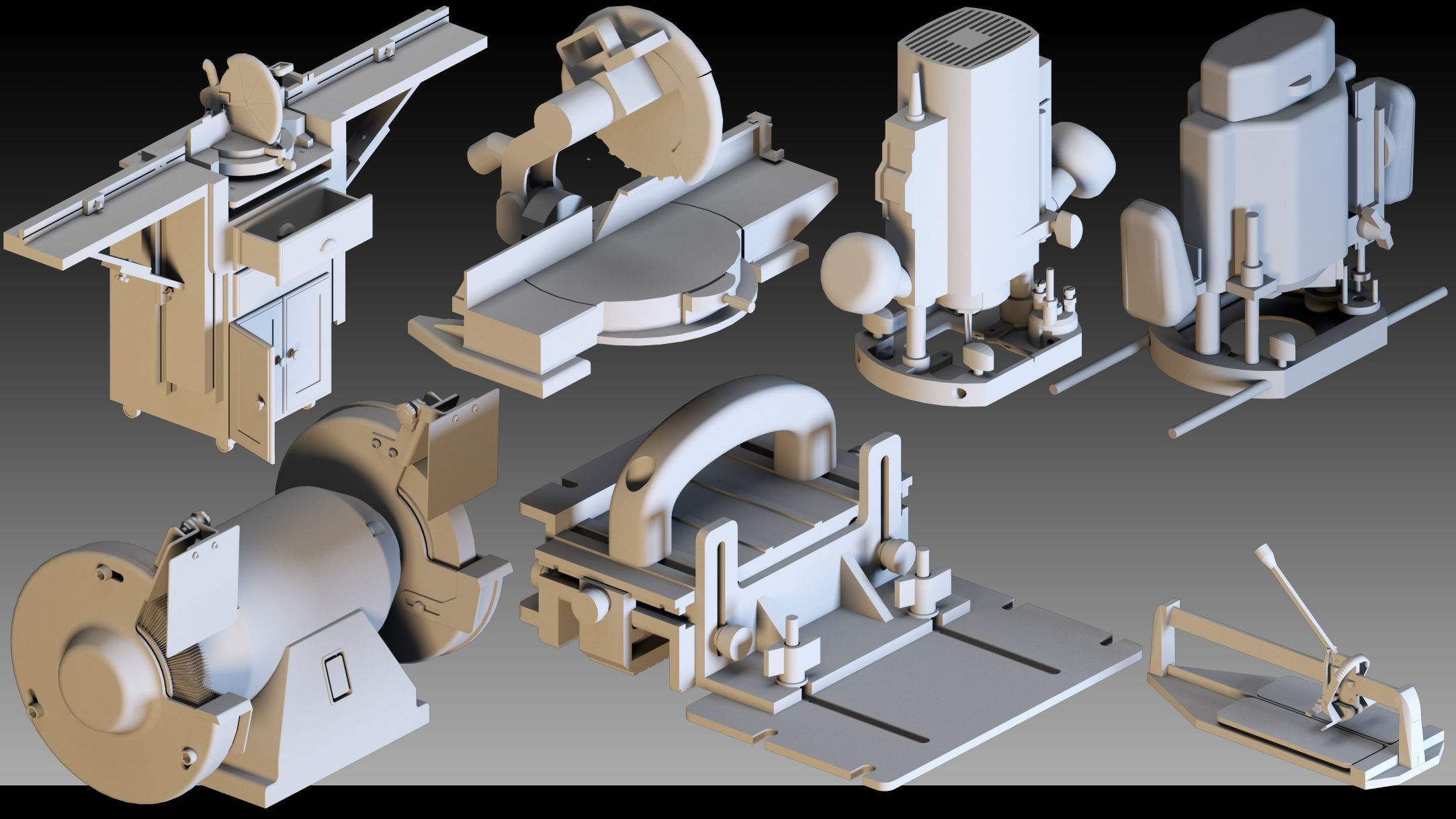 118 Carpentry Tools- Kitbash- High detail 3d models 3D model_4