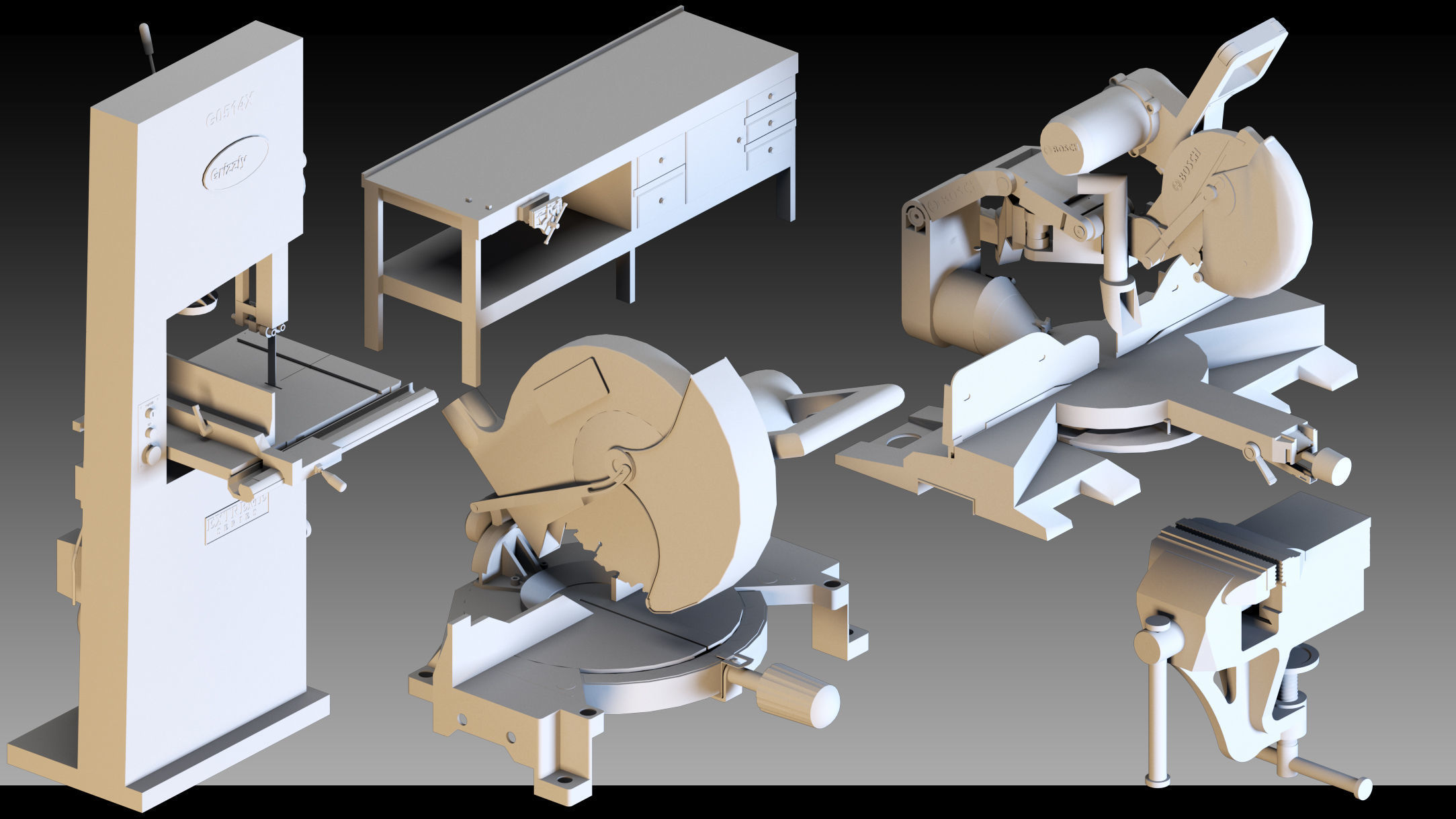 118 Carpentry Tools- Kitbash- High detail 3d models 3D model_5
