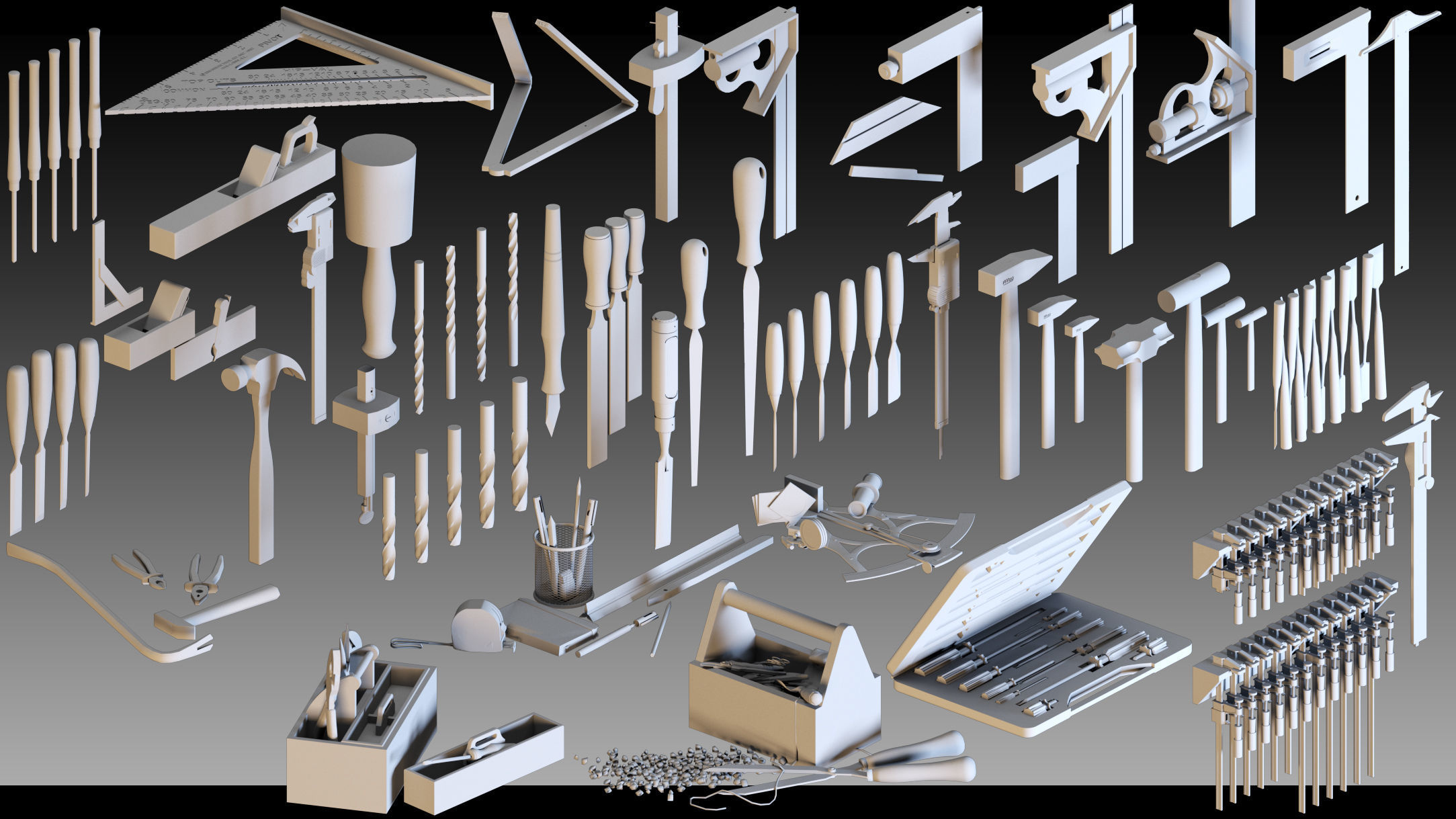 118 Carpentry Tools- Kitbash- High detail 3d models 3D model_2