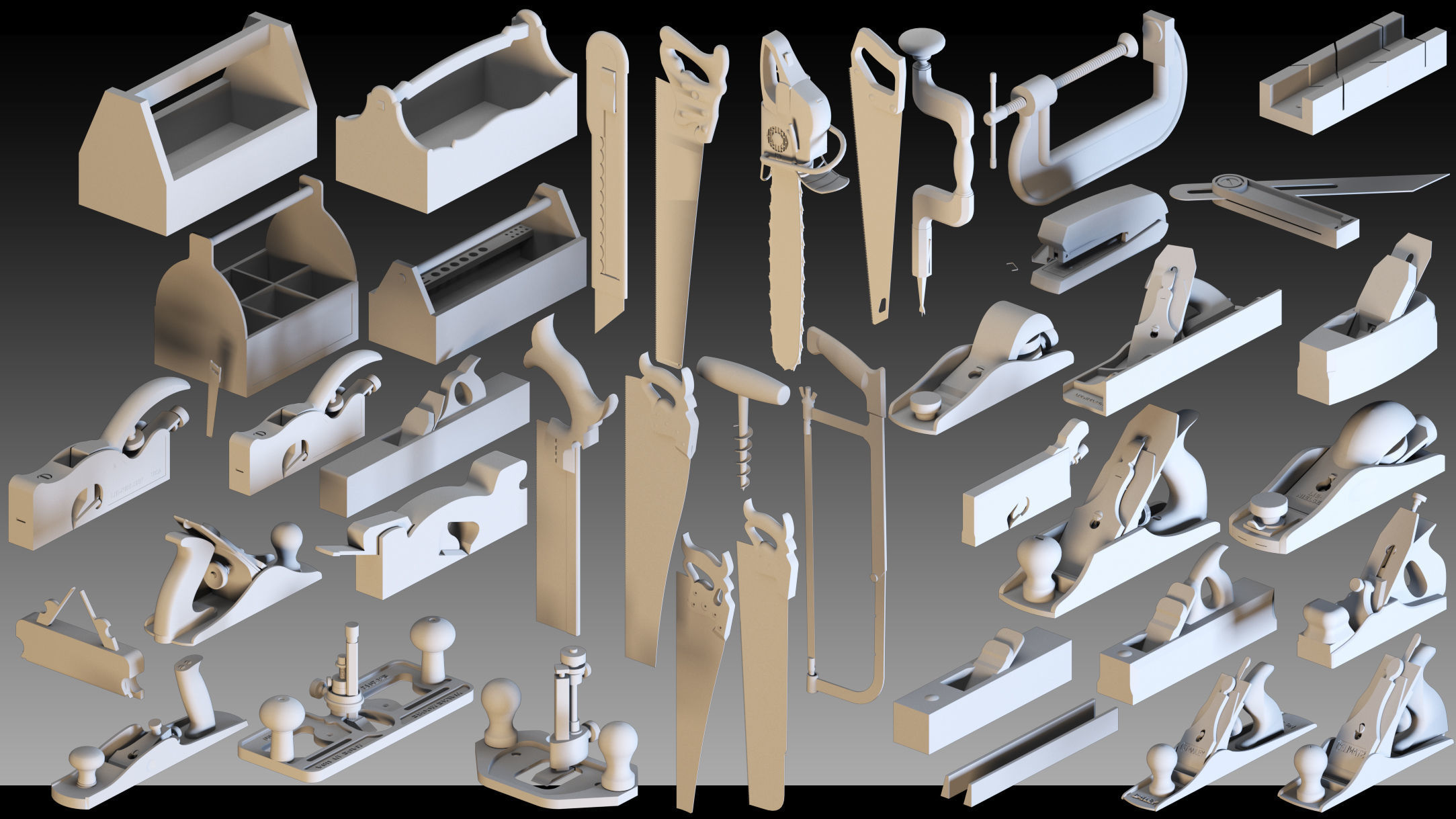 118 Carpentry Tools- Kitbash- High detail 3d models 3D model_1