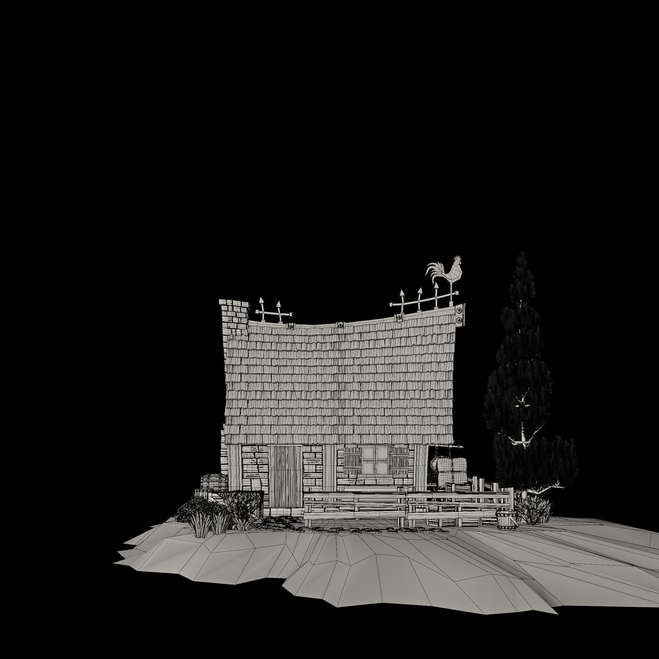 STYLIZED MEDIEVAL BUILDING 03 PRINT READY Low-poly 3D model_19