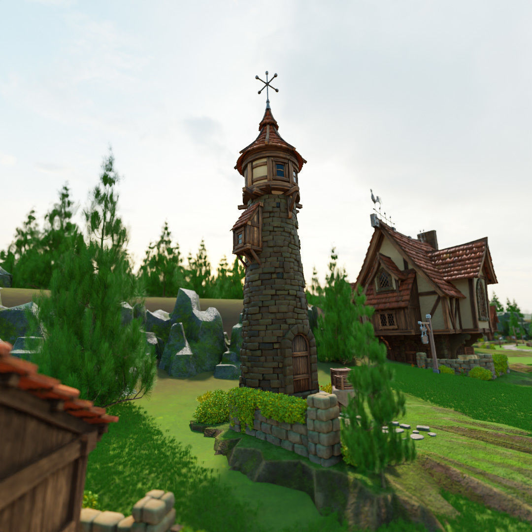 STYLIZED MEDIEVAL BUILDING 06 PRINT READY Low-poly 3D model_2