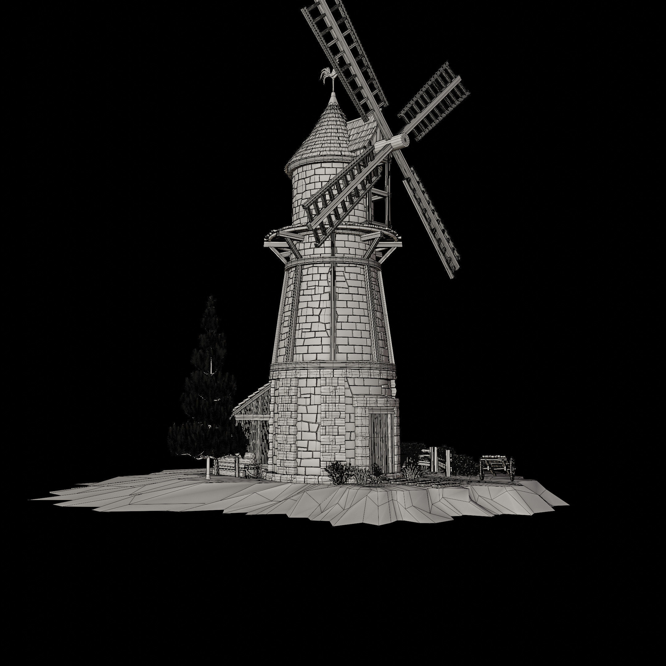 STYLIZED MEDIEVAL BUILDING 07 PRINT READY Low-poly 3D model_20