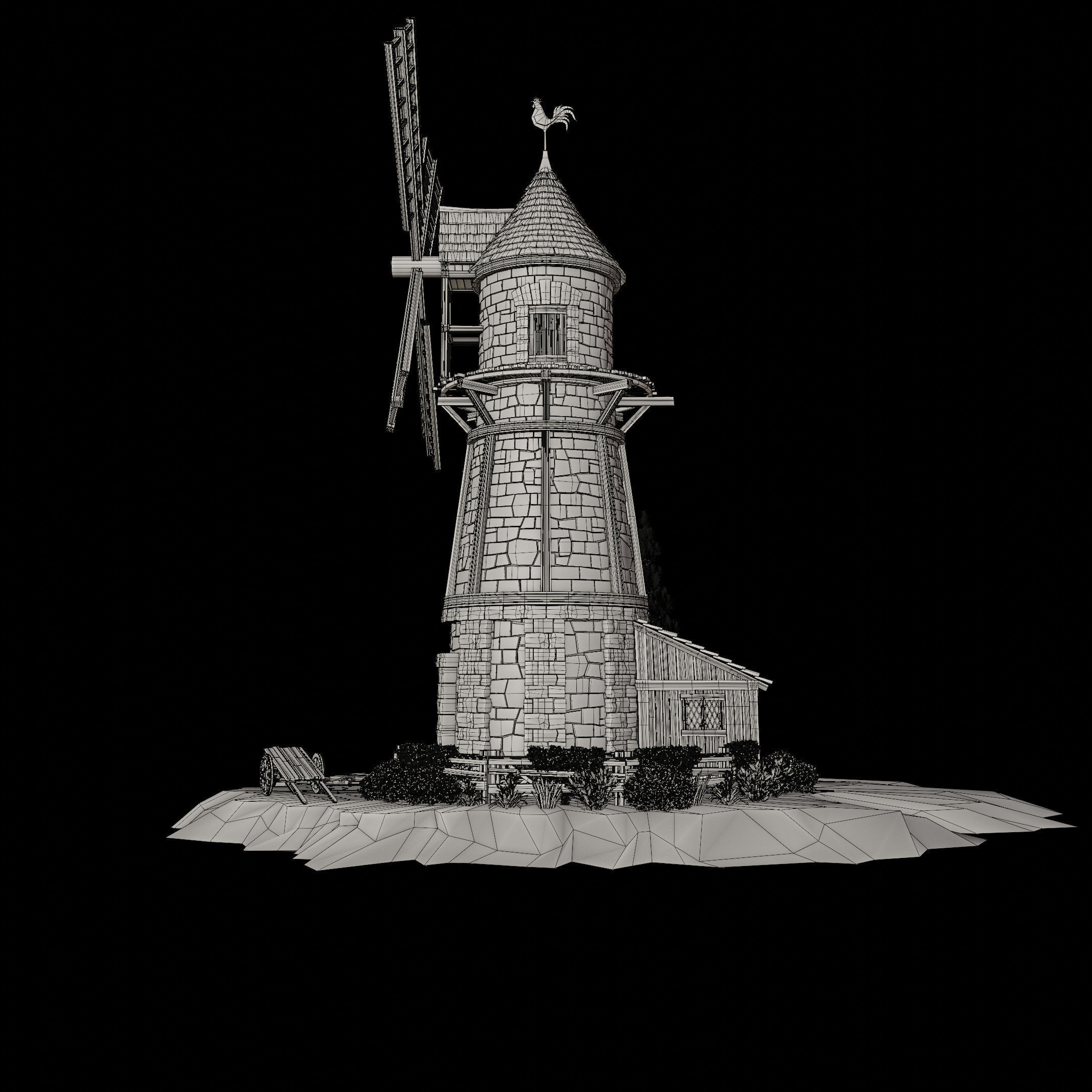 STYLIZED MEDIEVAL BUILDING 07 PRINT READY Low-poly 3D model_15