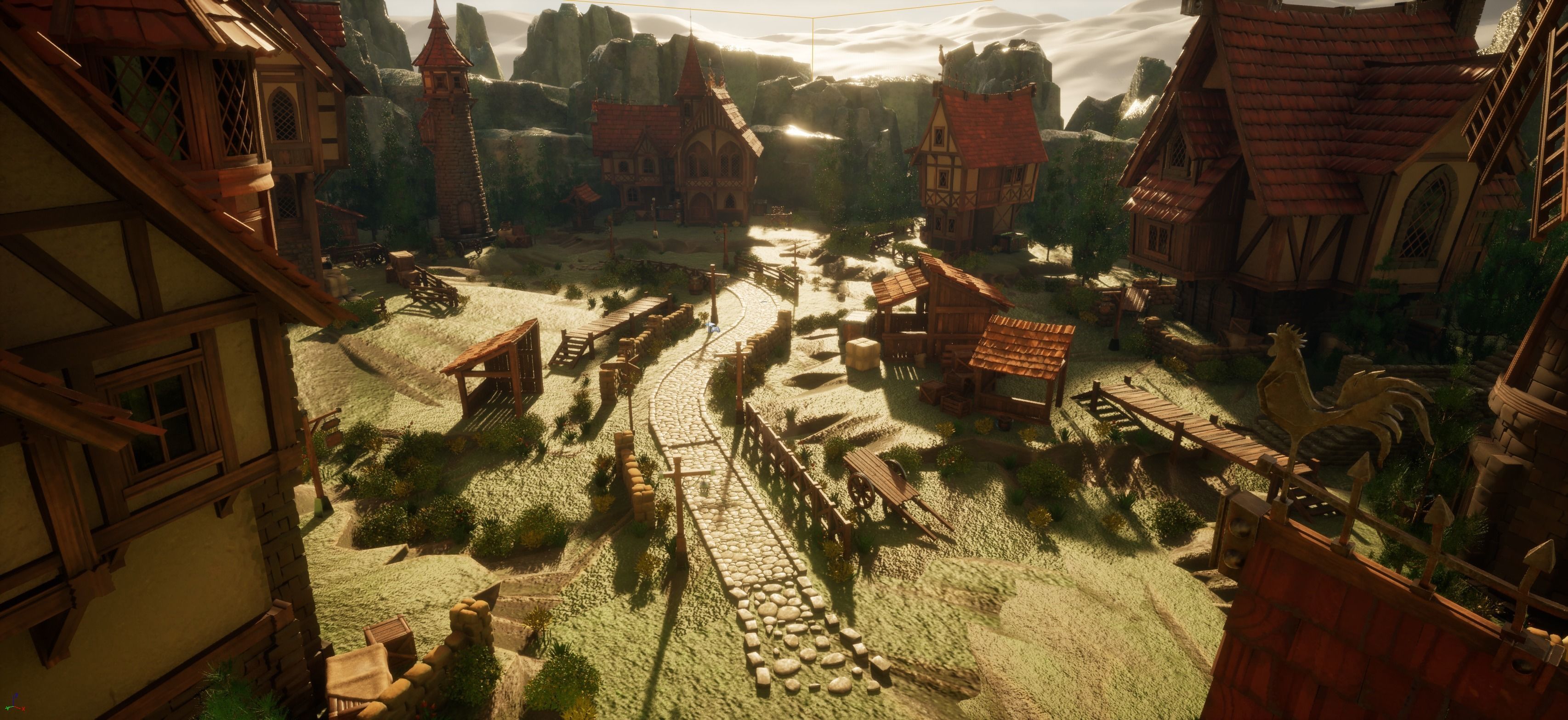 STYLIZED MEDIEVAL BUILDING ENVIRONMENT SCENE WITH ALL THE ASSET Low-poly 3D model_3