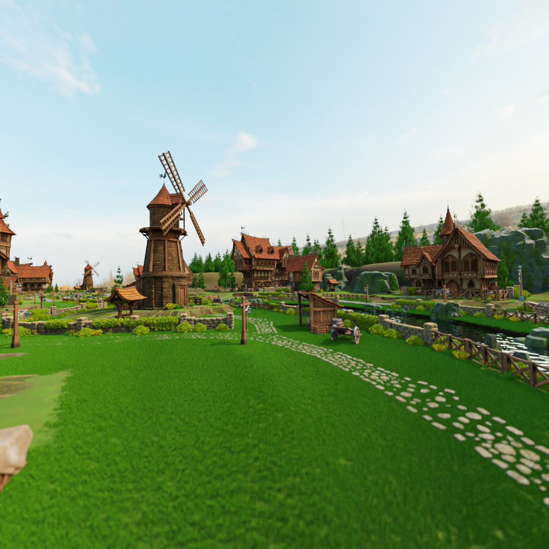 STYLIZED MEDIEVAL BUILDING ENVIRONMENT SCENE WITH ALL THE ASSET Low-poly 3D model_25