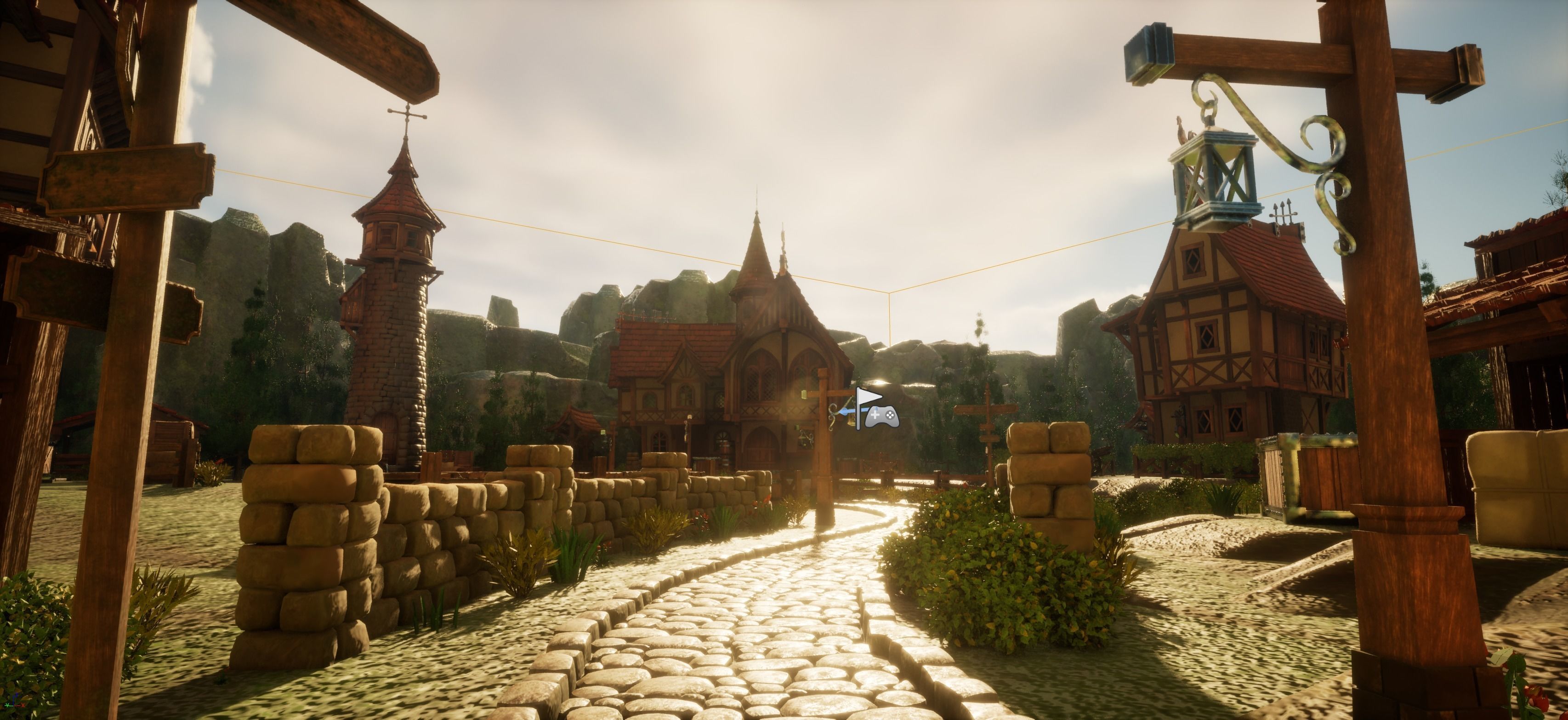 STYLIZED MEDIEVAL BUILDING ENVIRONMENT SCENE WITH ALL THE ASSET Low-poly 3D model_4
