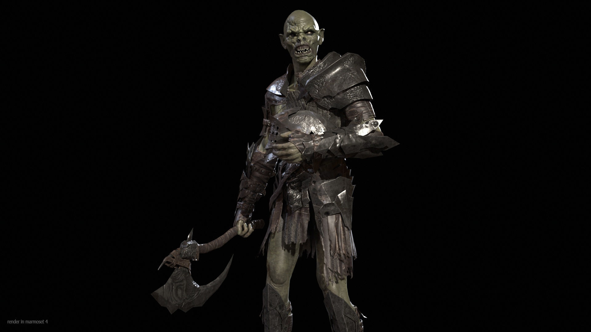 SkinnyOrc5 Low-poly 3D model_4