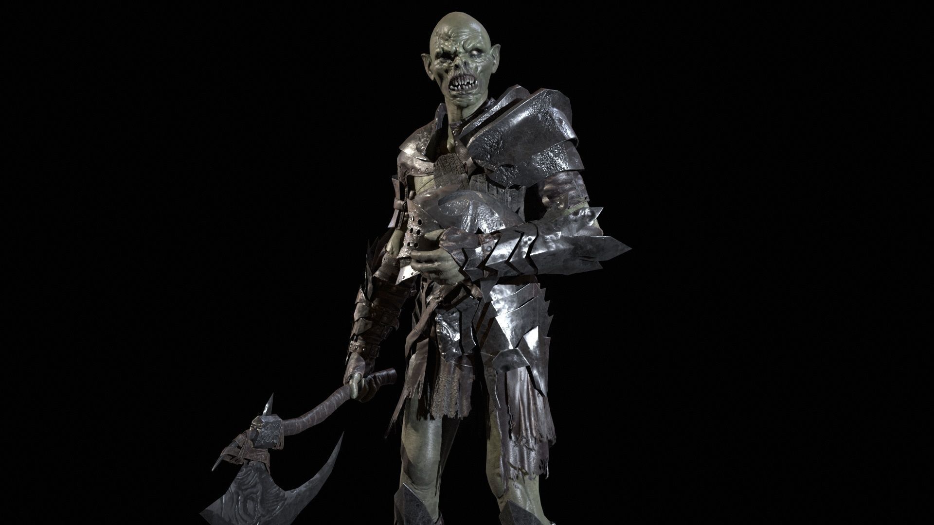 SkinnyOrc5 Low-poly 3D model_14