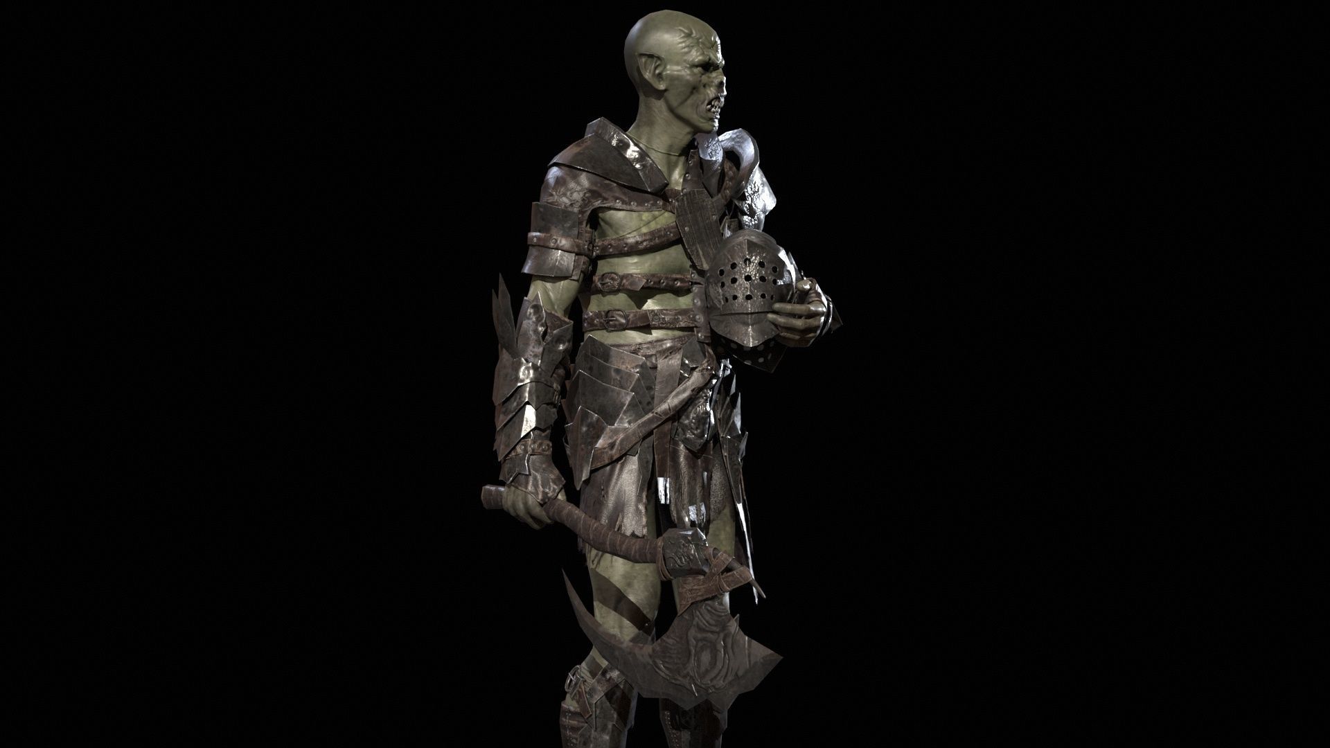 SkinnyOrc5 Low-poly 3D model_11