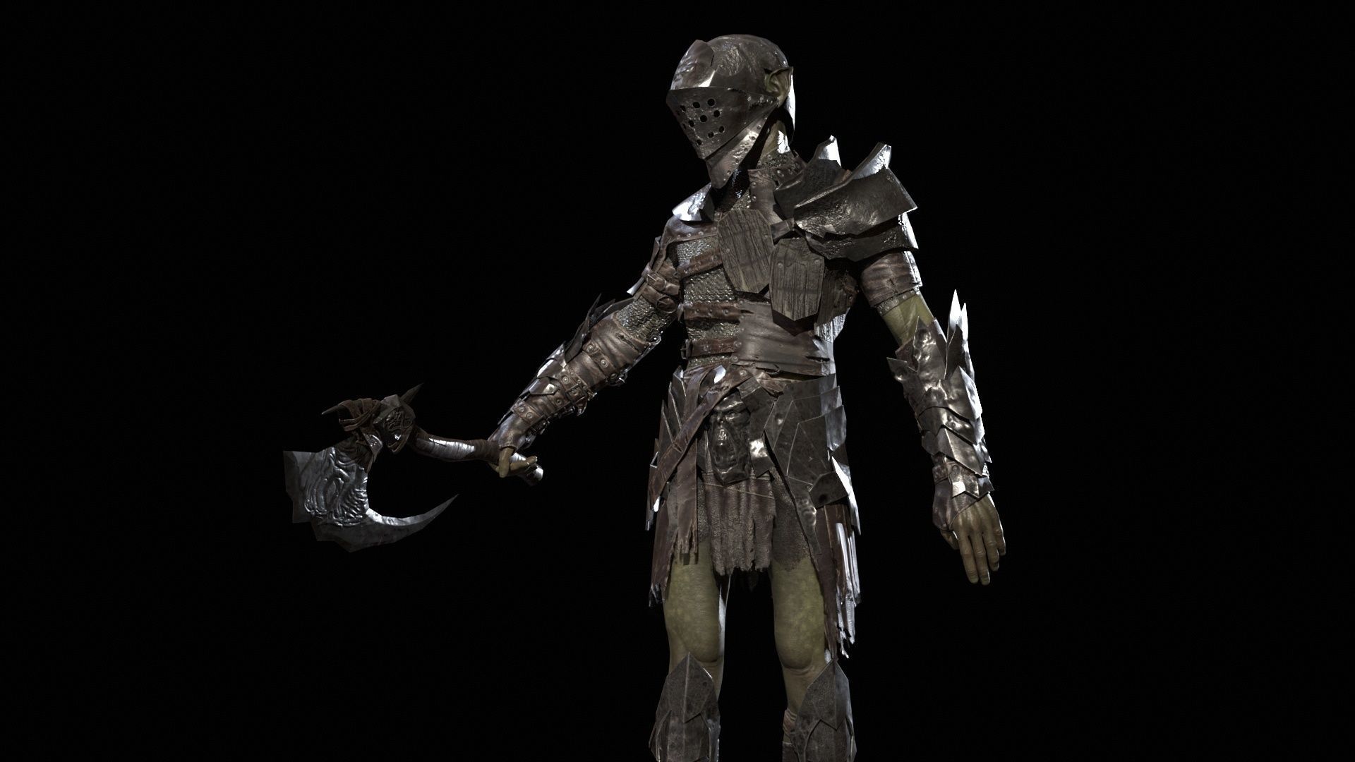 SkinnyOrc5 Low-poly 3D model_24