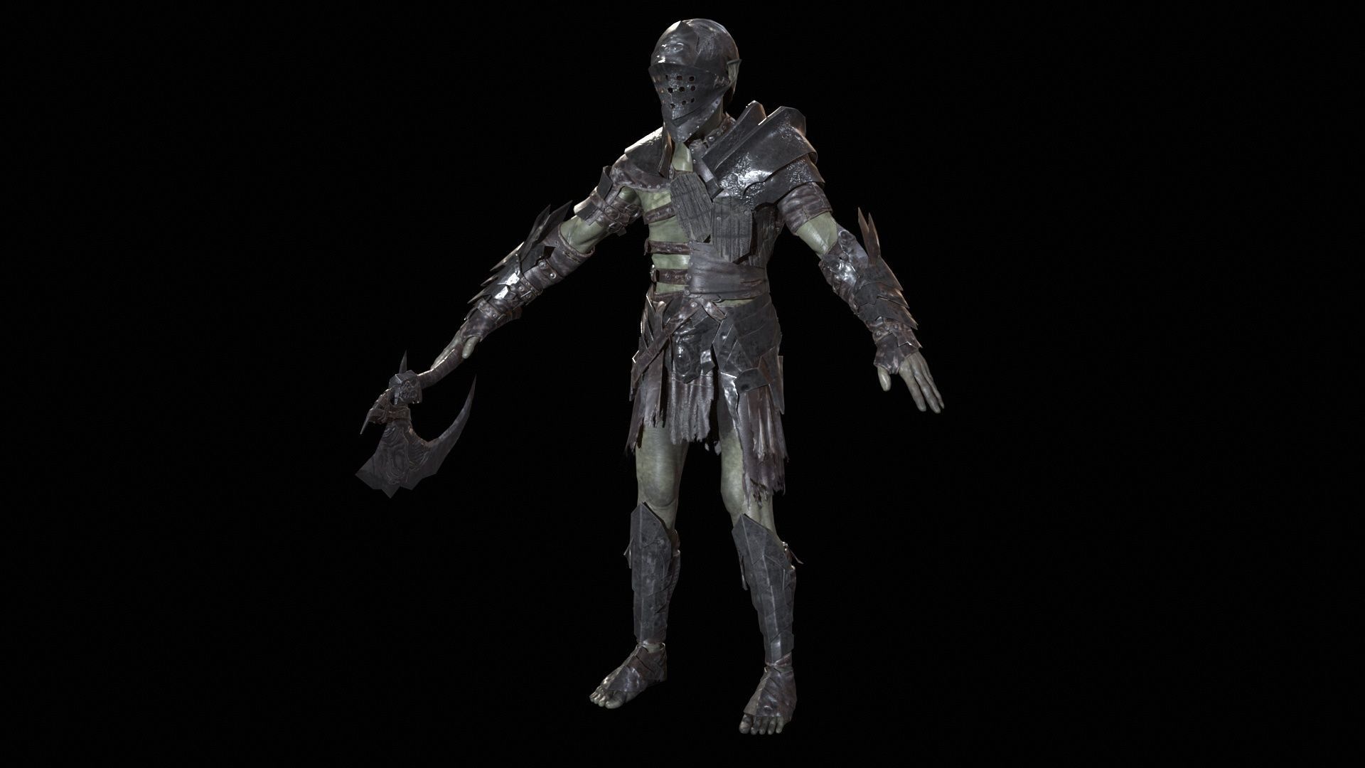 SkinnyOrc5 Low-poly 3D model_6