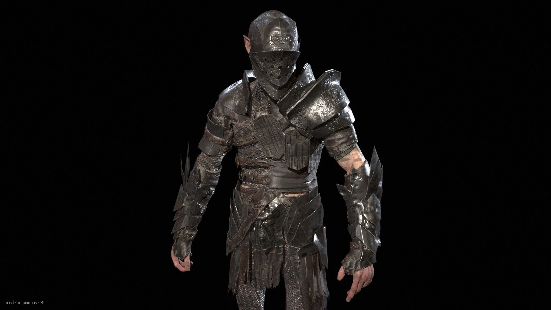 SkinnyOrc5 Low-poly 3D model_2