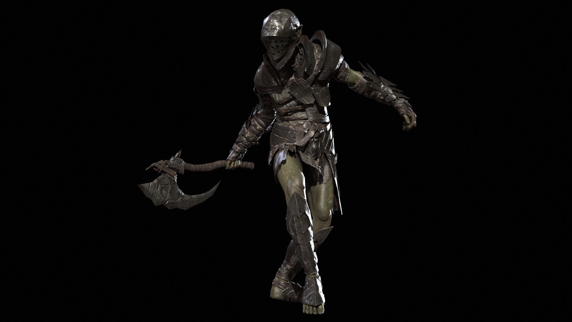 SkinnyOrc5 Low-poly 3D model_23