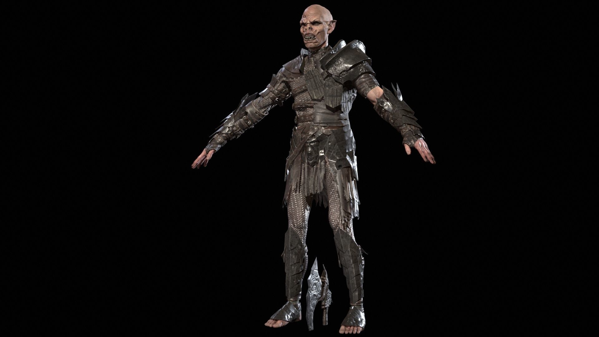 SkinnyOrc5 Low-poly 3D model_18