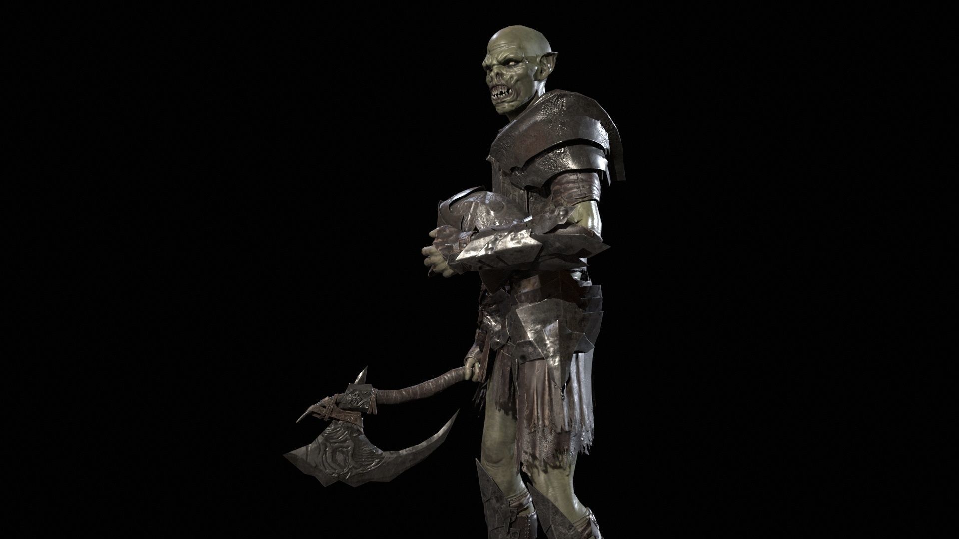 SkinnyOrc5 Low-poly 3D model_13