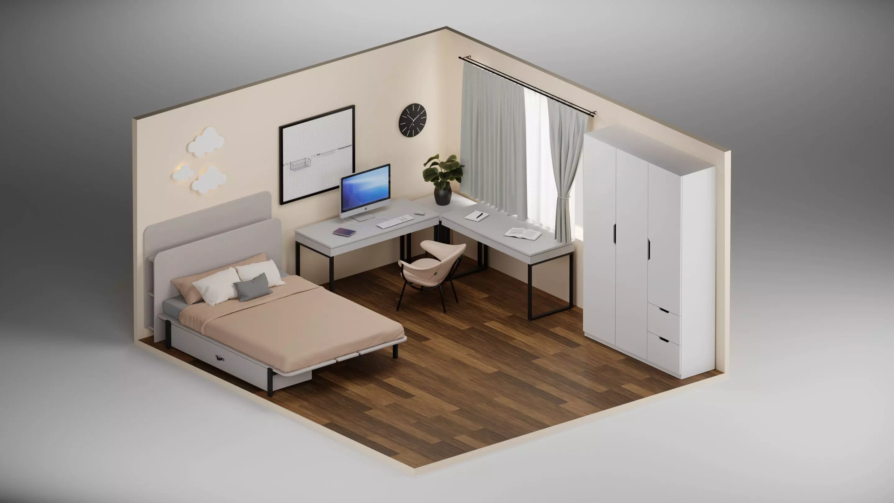 Bedroom interior  3D model_0