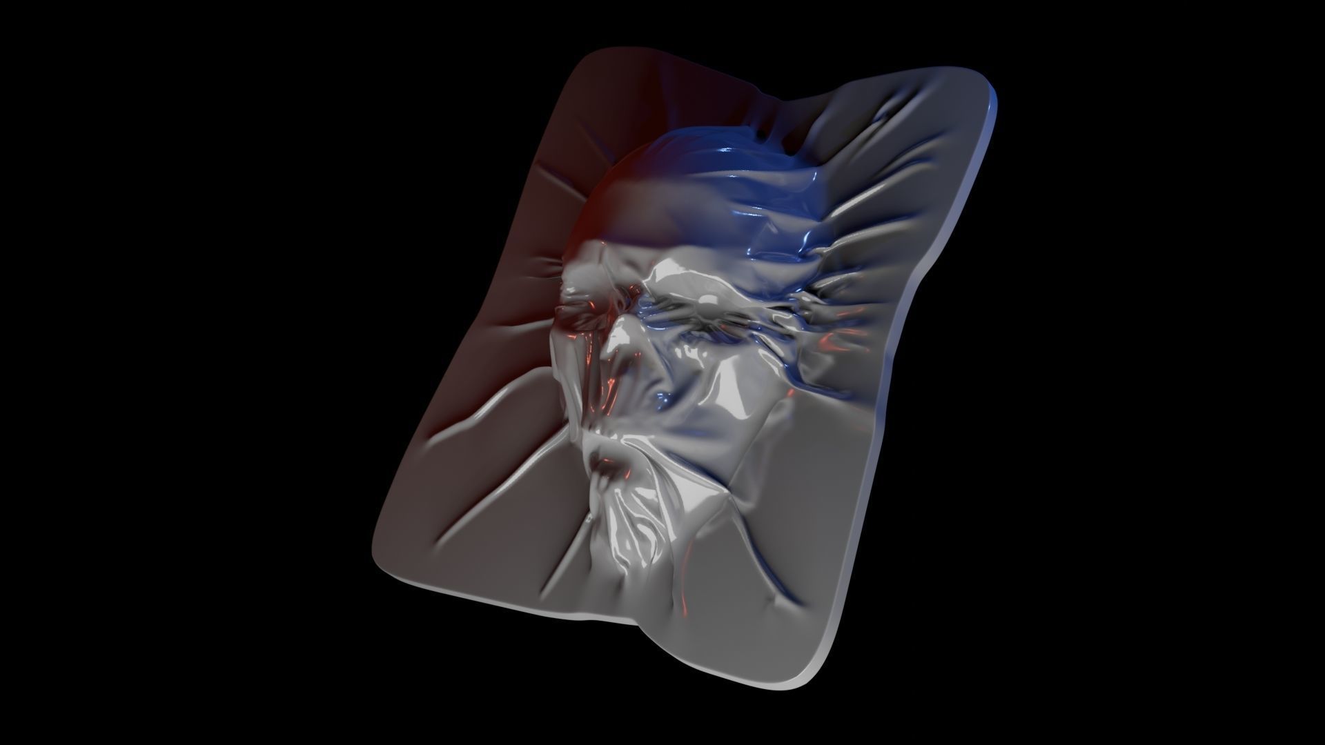 Skull Ghosts thru the wall - Halloween fridge magnets 3D print model_1