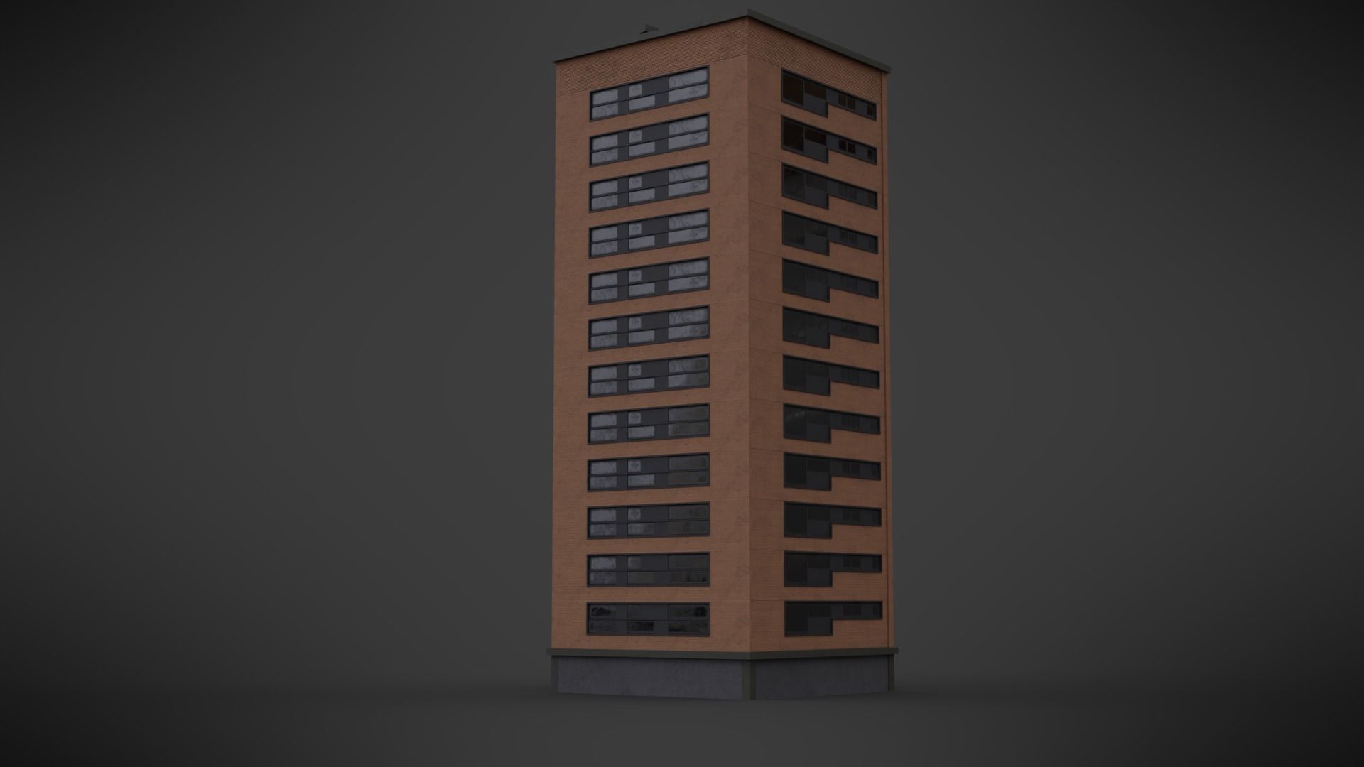 Residential Building PBR Model Low-poly 3D model_2