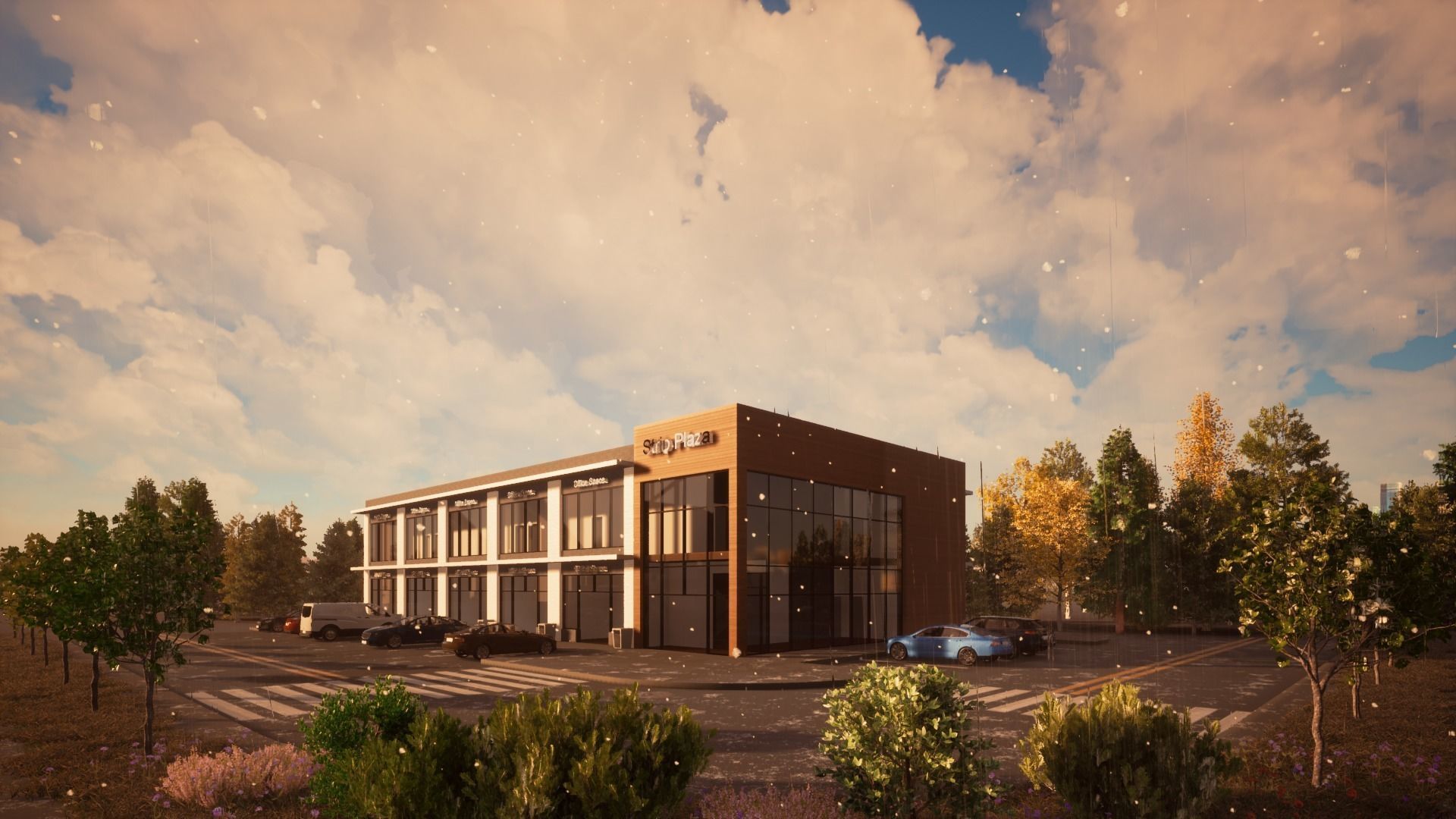 Strip Plaza - Strip Mall Revit and Twinmotion  3D model_3