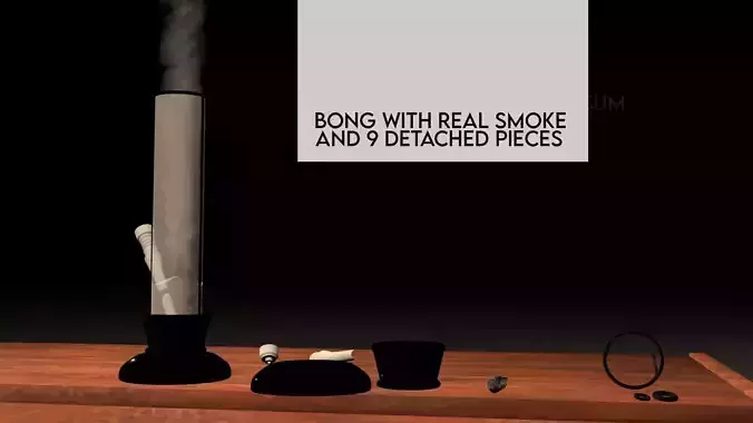 Weed bong and pieces 3D model