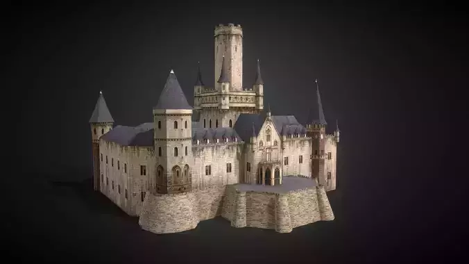 3d Marienburg Castle for AR-VR-Metaverse-Mix Reality Low-poly 3D model