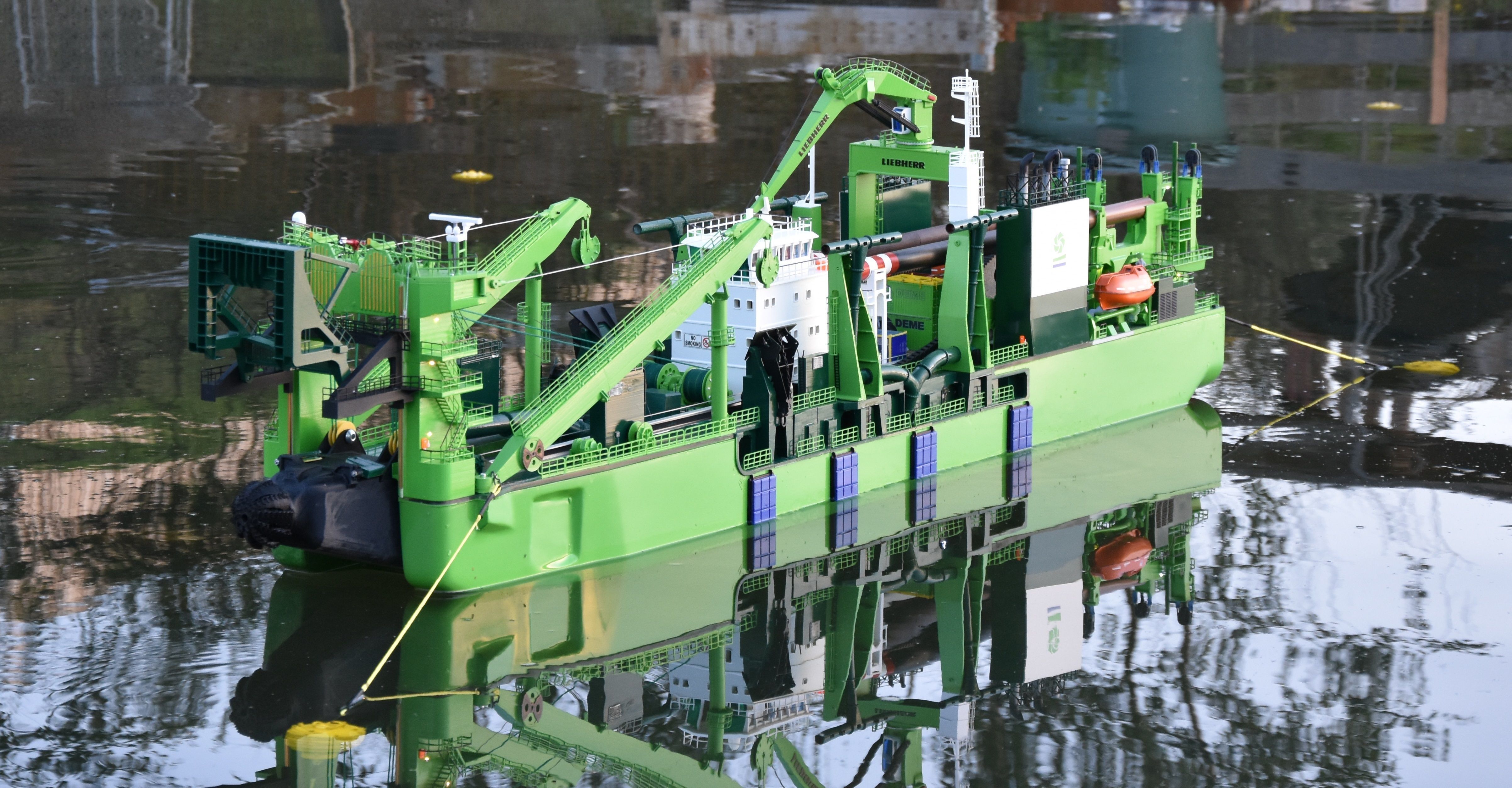 D Artagnan Dredger excavator Ship cutting suction dredger 3D print model_1