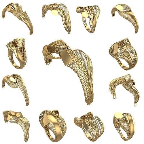 NEW COLLECTION BRACELEST and RING-10PCS 3D print model