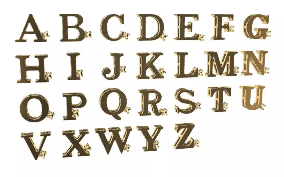 Pingentes do alfabeto 3D print model