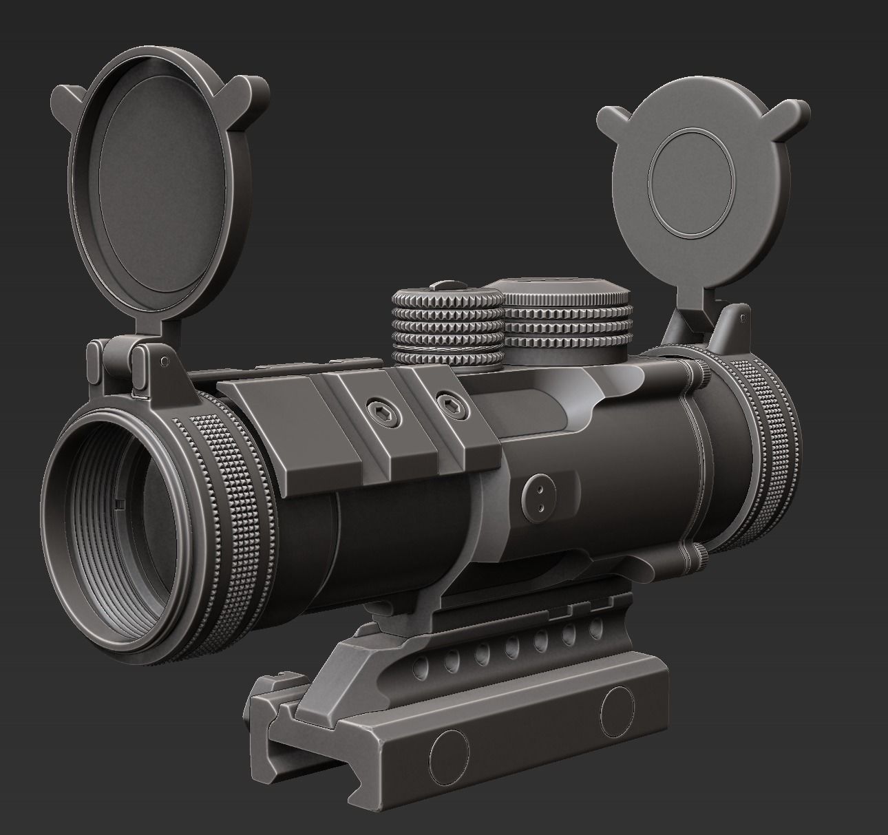 Vortex Spitfire 3x Prism Scope - High-poly 3D model_7