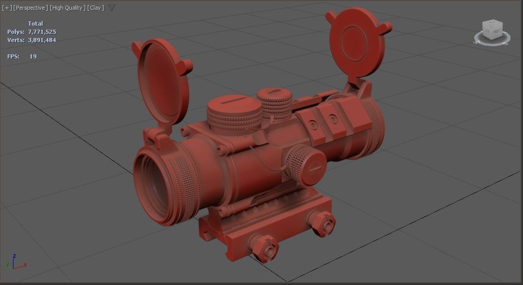 Vortex Spitfire 3x Prism Scope - High-poly 3D model_9