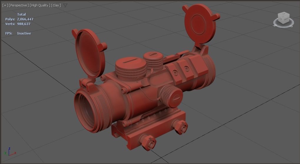 Vortex Spitfire 3x Prism Scope - High-poly 3D model_10