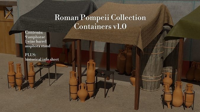 Roman Pompeii Collection--Containers Low-poly 3D model