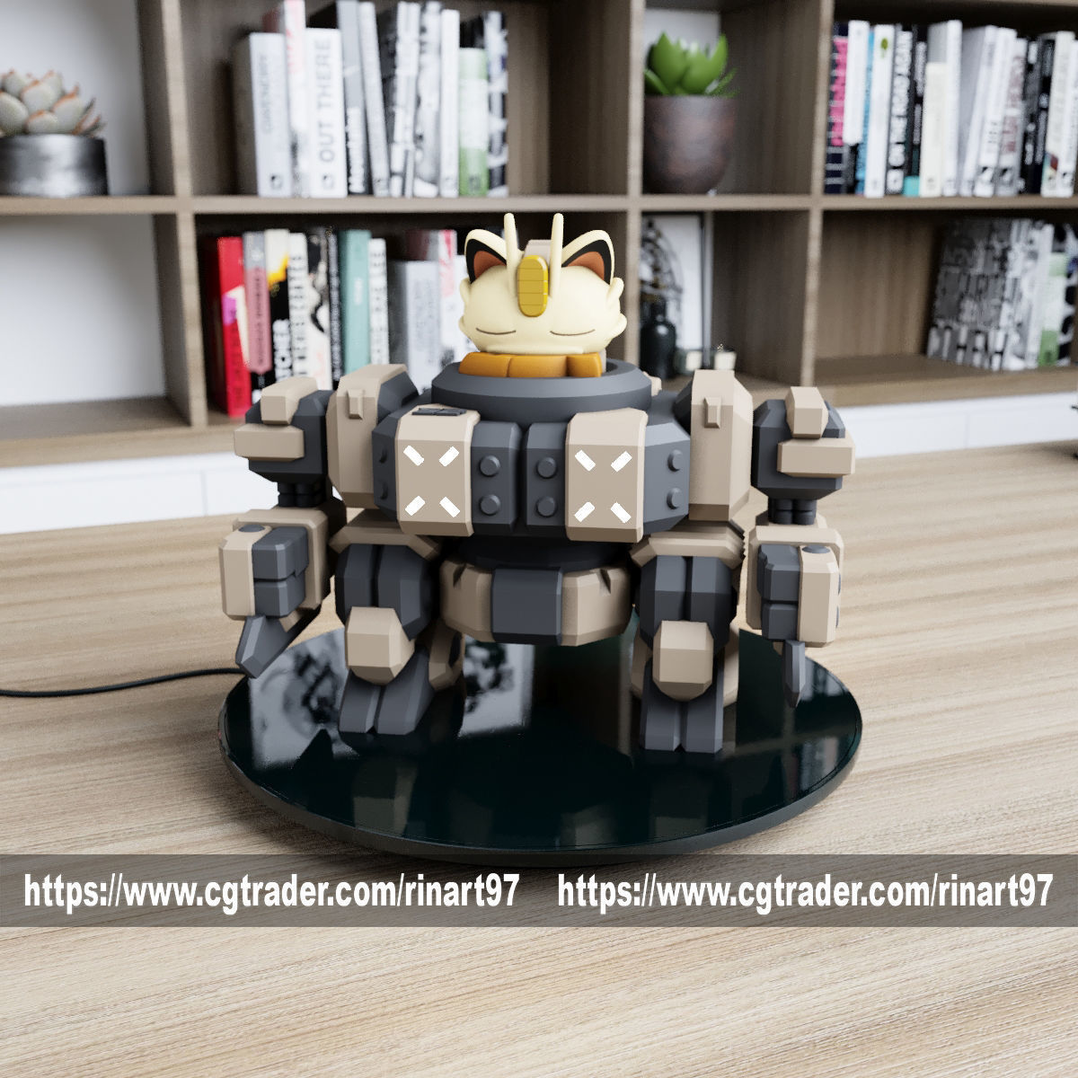 POKEMON - MEOWTH MECHA TANK EASY PRINT NO SUPPORT 3D print model_21