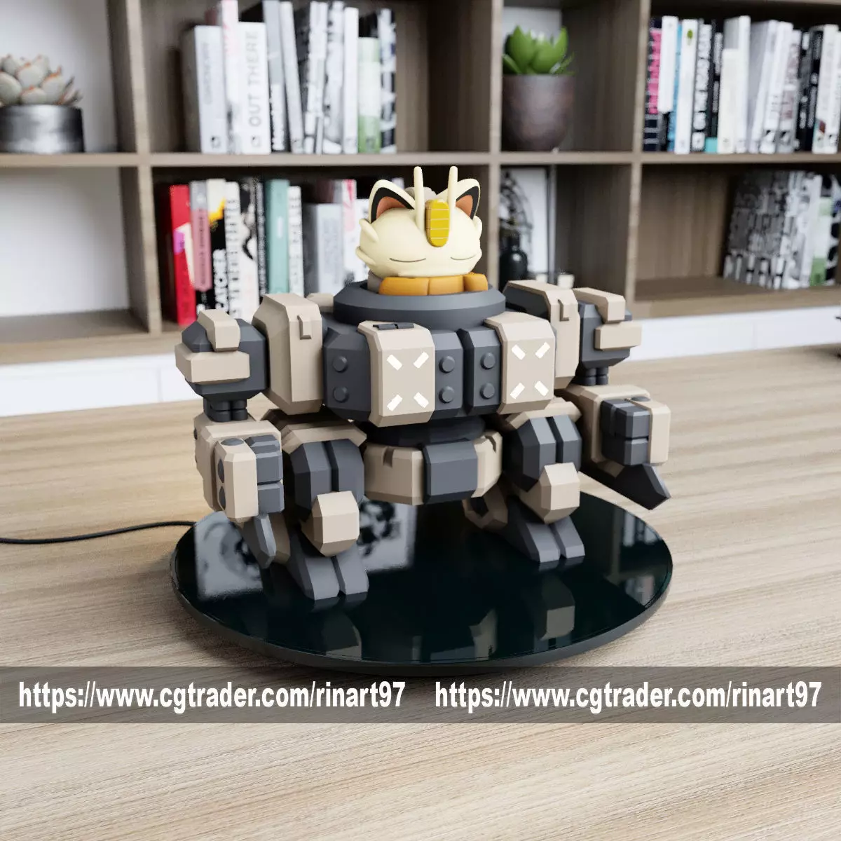 POKEMON - MEOWTH MECHA TANK EASY PRINT NO SUPPORT 3D print model_0