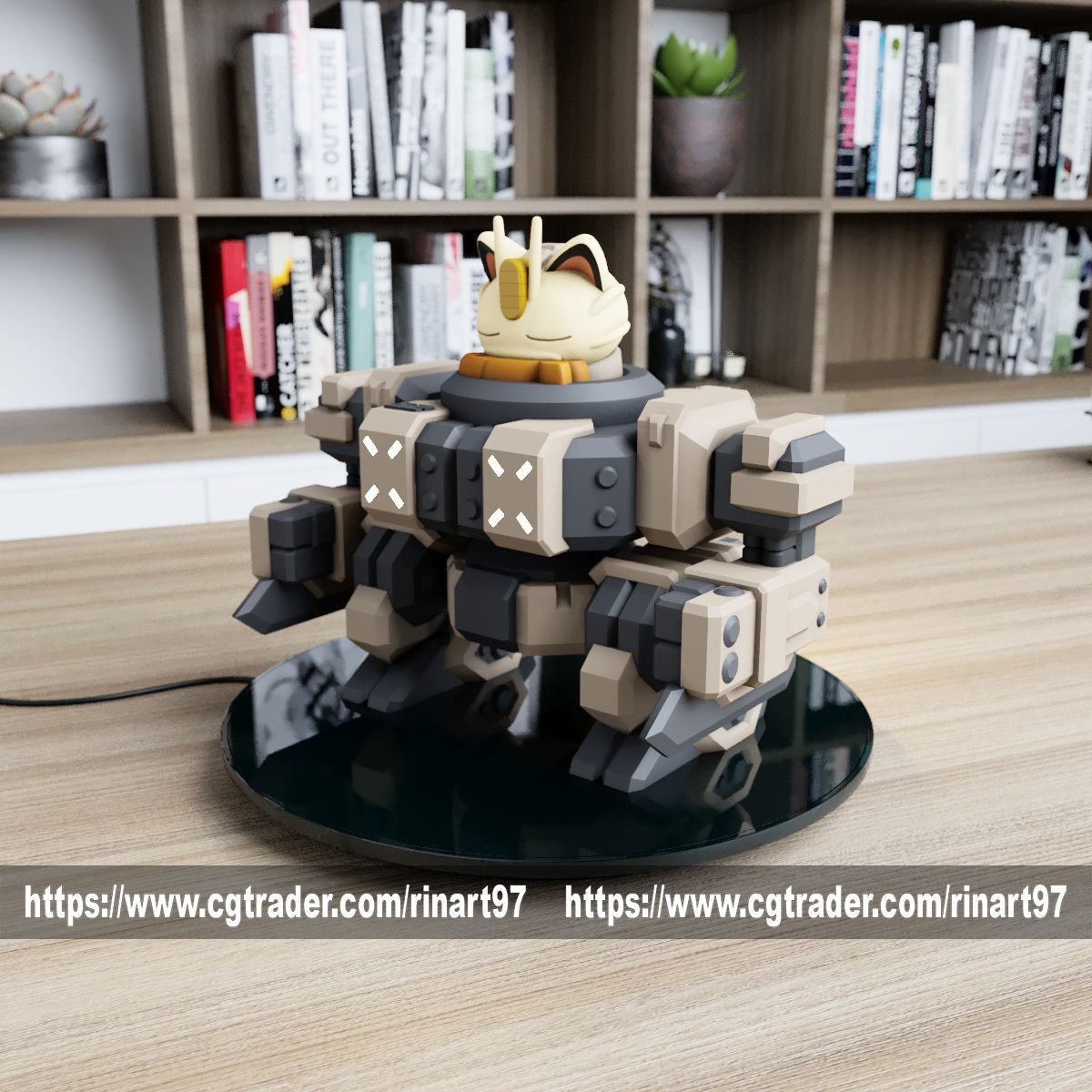 POKEMON - MEOWTH MECHA TANK EASY PRINT NO SUPPORT 3D print model_19