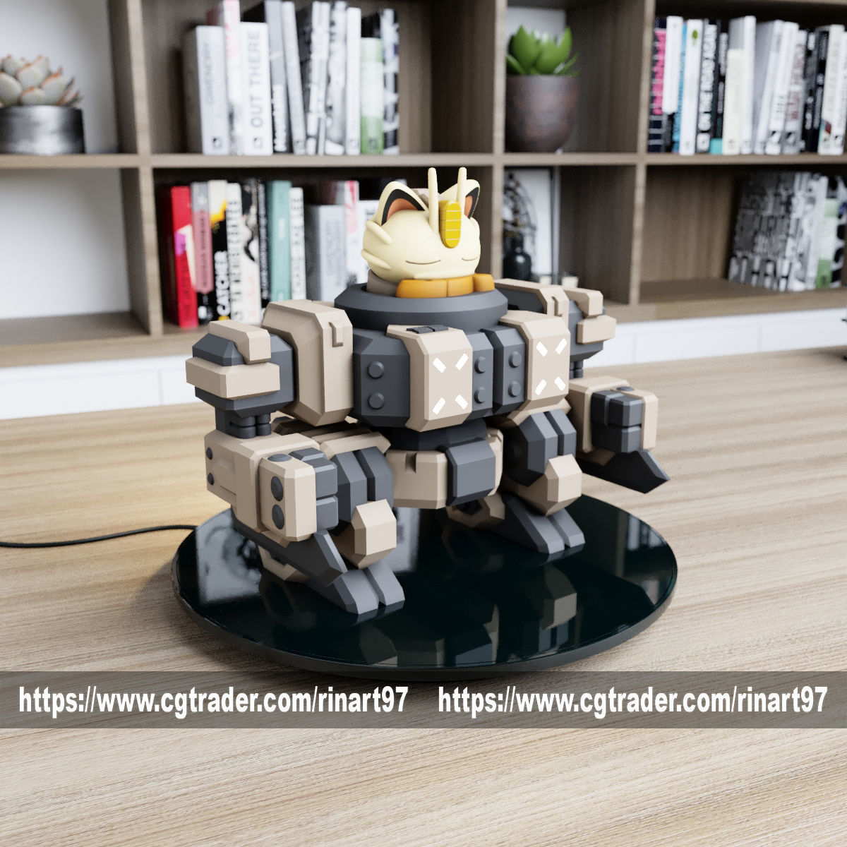 POKEMON - MEOWTH MECHA TANK EASY PRINT NO SUPPORT 3D print model_11