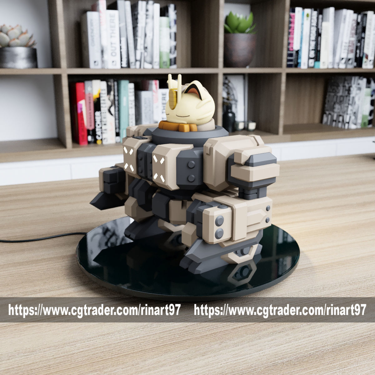 POKEMON - MEOWTH MECHA TANK EASY PRINT NO SUPPORT 3D print model_18