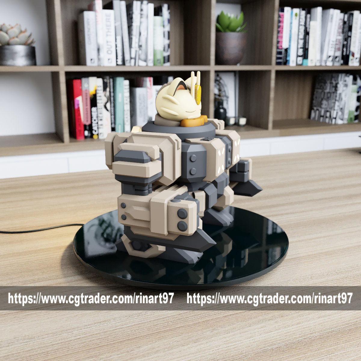 POKEMON - MEOWTH MECHA TANK EASY PRINT NO SUPPORT 3D print model_1