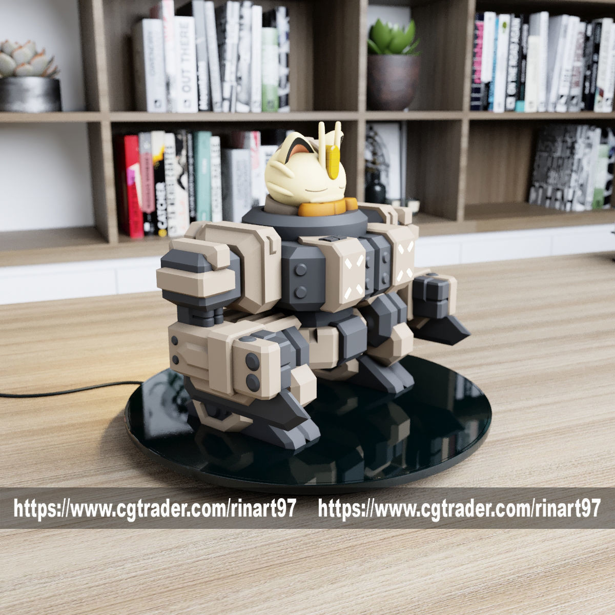 POKEMON - MEOWTH MECHA TANK EASY PRINT NO SUPPORT 3D print model_22