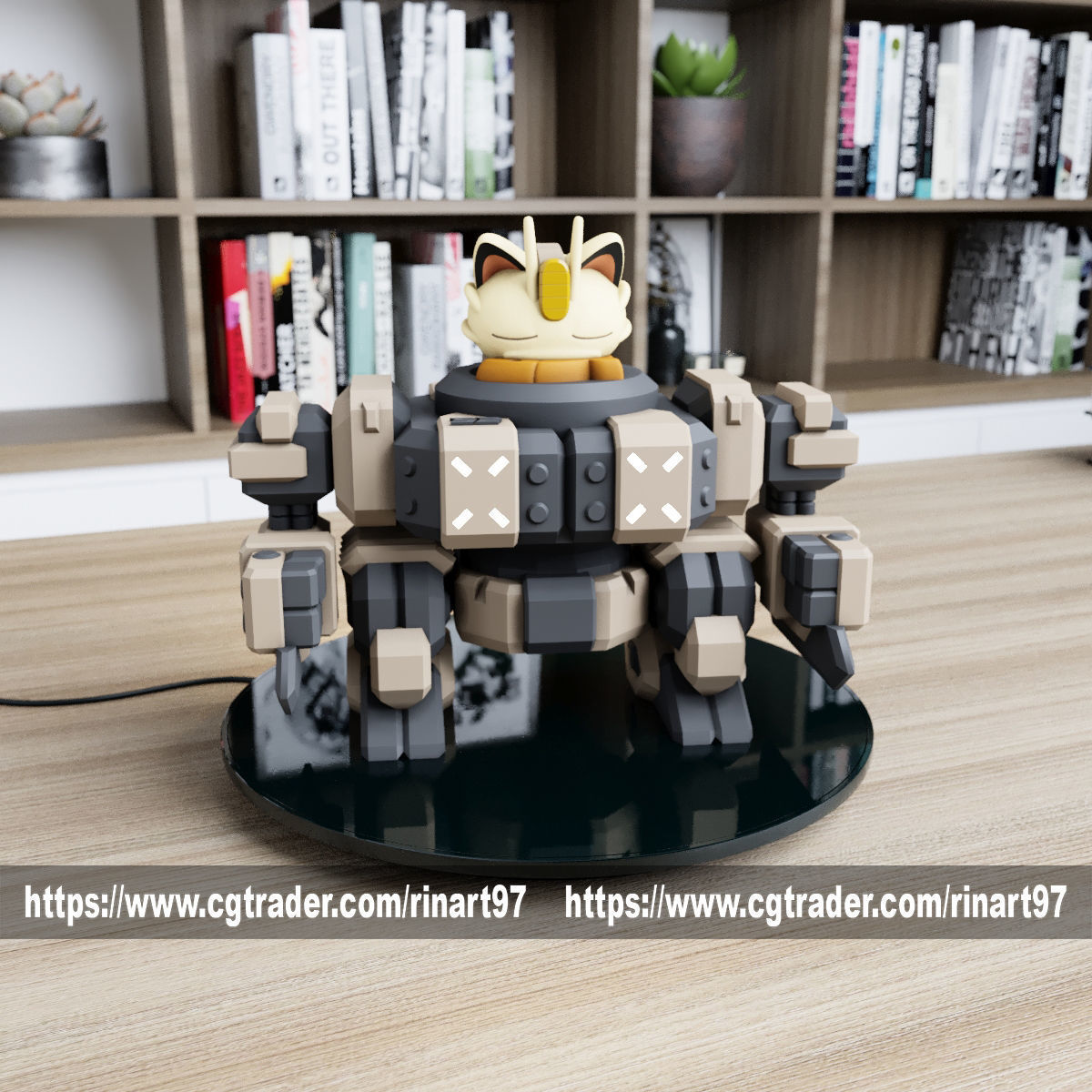 POKEMON - MEOWTH MECHA TANK EASY PRINT NO SUPPORT 3D print model_23